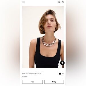 Zara Black Wide Strap Tank Top